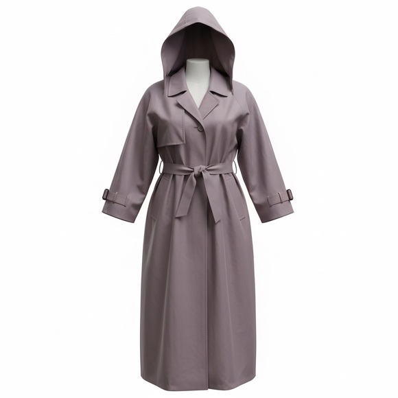 London Fog Jackets & Blazers - London Fog Mauve Quilted Trench Coat Size 14P Rare Colour Vintage 70s-80s
